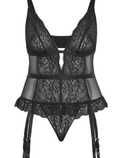 City Chic Plus Size Viva Ouvert Bodysuit in black