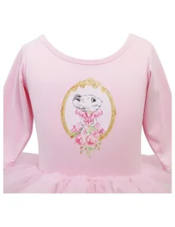 Claris The chicest Mouse in Paris Fashion Print Tulle Dress in Pink