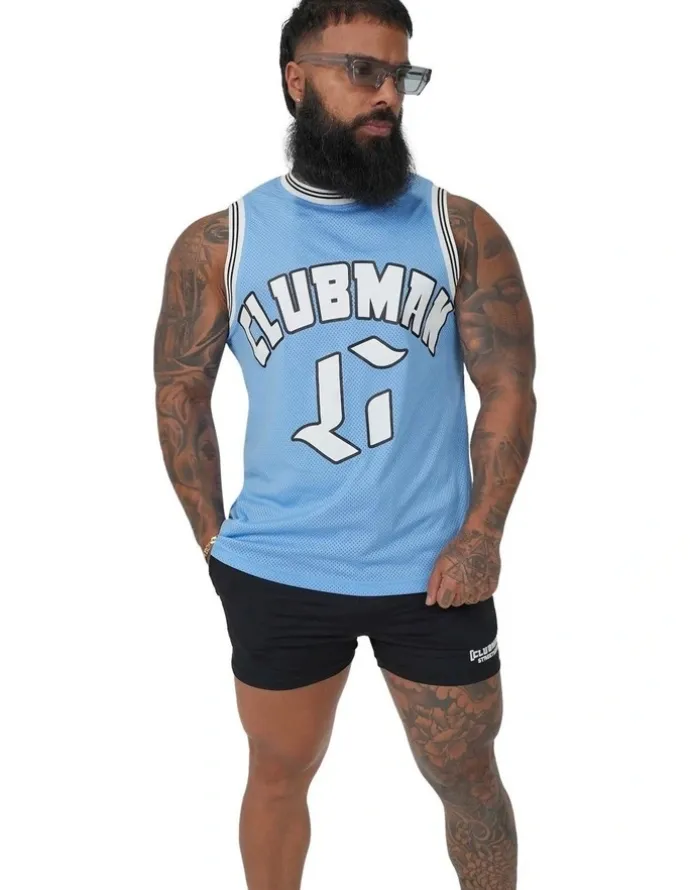 Clubman Ocean Crest Singlet in Blue