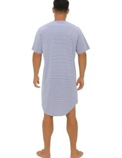 Coast Clothing Co Short Sleeve Knit Nightshirt in Blue