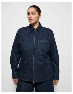 Commonry Caroline Denim Jacke in Raw Denim