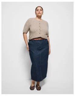 Commonry Caroline Skirt in Raw Denim