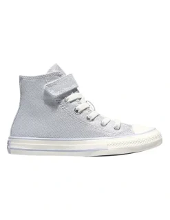 Converse Chuck Taylor All Star Canvas Shimmer Hi Youth Sneakers In Light Purple