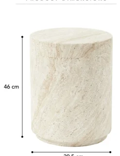Cooper & Co Astrid Side Table 46cm in Travertine