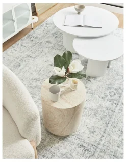 Cooper & Co Astrid Side Table 46cm in Travertine