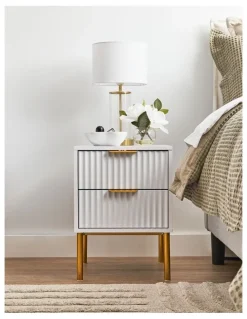 Cooper & Co Indy Bedside Table 40cm in White