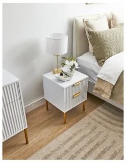 Cooper & Co Indy Bedside Table 40cm in White