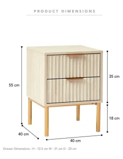 Cooper & Co Indy 40cm Bedside Table in Natural