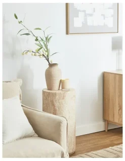 Cooper & Co Maria Travertine Look Plinth 70cm in Beige