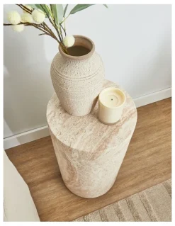 Cooper & Co Maria Travertine Look Plinth 70cm in Beige