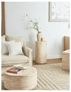 Cooper & Co Maria Travertine Look Plinth 70cm in Beige