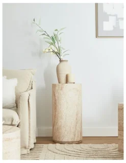 Cooper & Co Maria Travertine Look Plinth 70cm in Beige