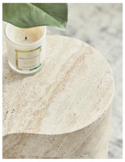 Cooper & Co Poppy Side Table 37cm in Travertine