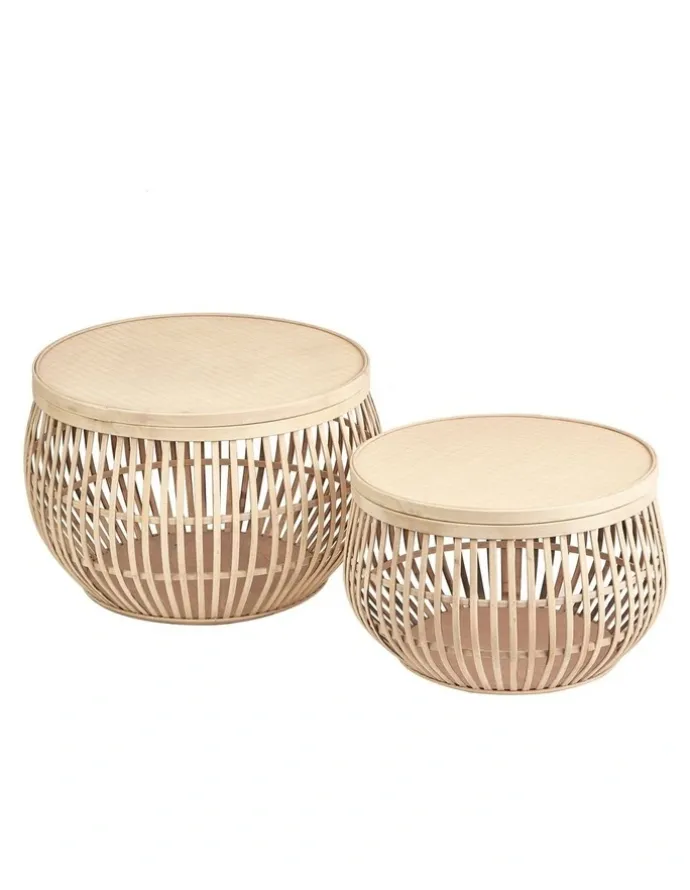 Cooper & Co Sara Bamboo Coffee Tables Set of 2 in Natural