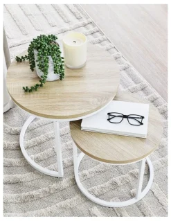Cooper & Co Sonoma Side Tables Set Of 2 in White