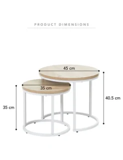 Cooper & Co Sonoma Side Tables Set Of 2 in White