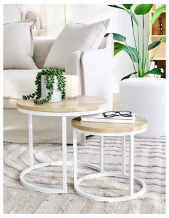 Cooper & Co Sonoma Side Tables Set Of 2 in White