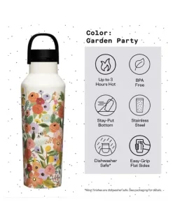 Corkcicle Corkcicle Sport Canteen - 600ml Rifle Paper - Garden Party Cream