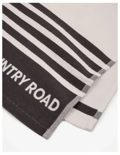 Country Road Aeri Australian Cotton Tea Towel Pack of 3 in Charcoal