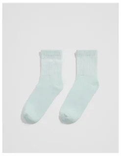 Country Road Australian Cotton Blend Cr Sport Quarter Crew Sock in Light Turquoise