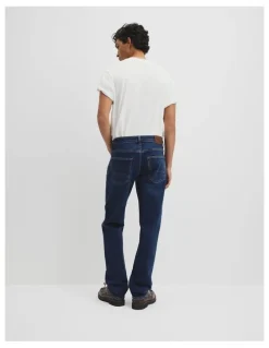 Country Road Australian Cotton Straight Leg Jean in Mid Blue Denim