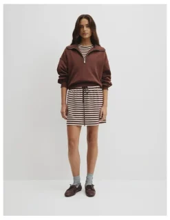 Country Road Australian Cotton Funnel Neck Sweat in Ember Marle