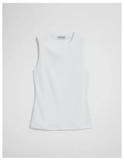 Country Road Australian Cotton High Neck Tank in White