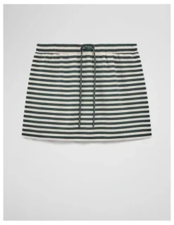 Country Road Australian Cotton Blend Stripe Jersey Skirt in Evergreen Stripe