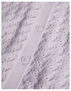 Country Road Australian Cotton Cardigan in Lavender Fog