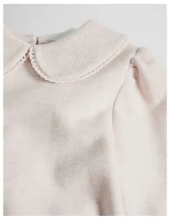 Country Road Australian Cotton Collar Sweat in Flax Marle