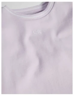 Country Road Australian Cotton Short Sleeve Boxy T-shirt in Lavender Fog