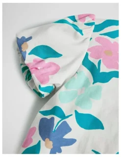 Country Road Australian Cotton Short Sleeve Yardage Print T-shirt in Light Floral Print