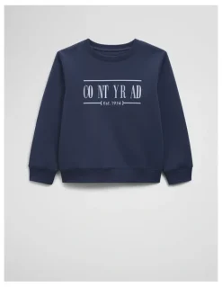 Country Road Australian Cotton Relaxed Heritage Sweat in Navy Multi