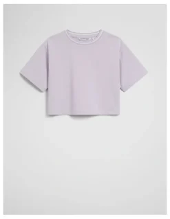 Country Road Australian Cotton Short Sleeve Crop Boxy T-shirt in Lavender Fog