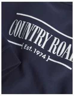 Country Road Australian Cotton Relaxed Heritage Sweat in French Navy