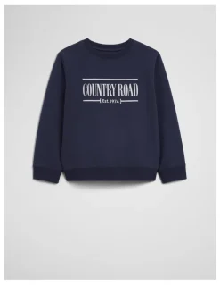 Country Road Australian Cotton Relaxed Heritage Sweat in French Navy