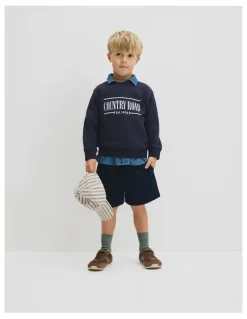 Country Road Australian Cotton Relaxed Heritage Sweat in French Navy
