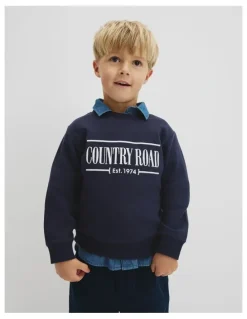 Country Road Australian Cotton Relaxed Heritage Sweat in French Navy