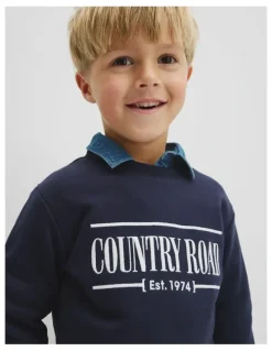 Country Road Australian Cotton Relaxed Heritage Sweat in French Navy