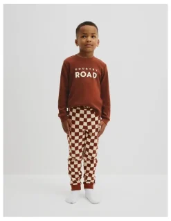 Country Road Australian Cotton Check Print Pyjama in Chestnut