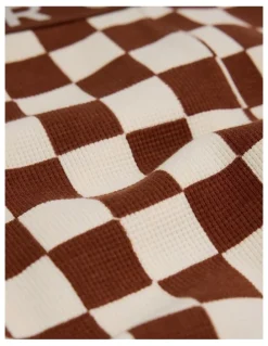 Country Road Australian Cotton Check Print Pyjama in Chestnut