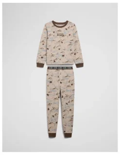 Country Road Australian Cotton Bear Print Pyjama in Wafer