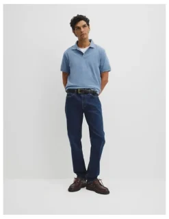 Country Road Australian Cotton Pique Polo in Steel Marle