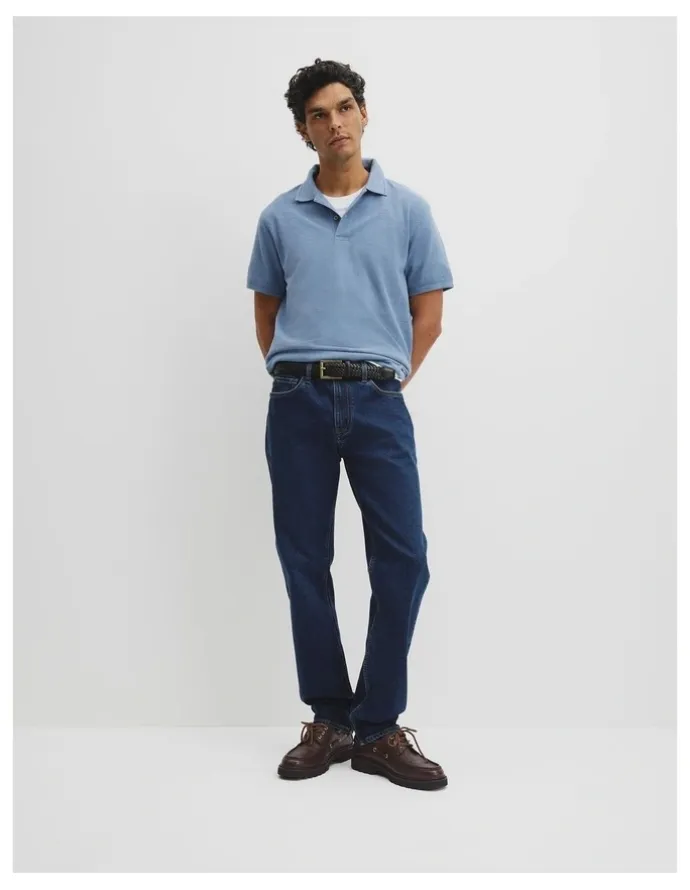 Country Road Australian Cotton Pique Polo in Steel Marle
