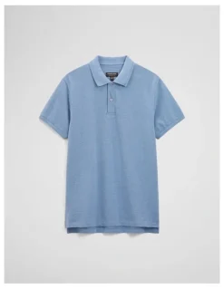 Country Road Australian Cotton Pique Polo in Steel Marle