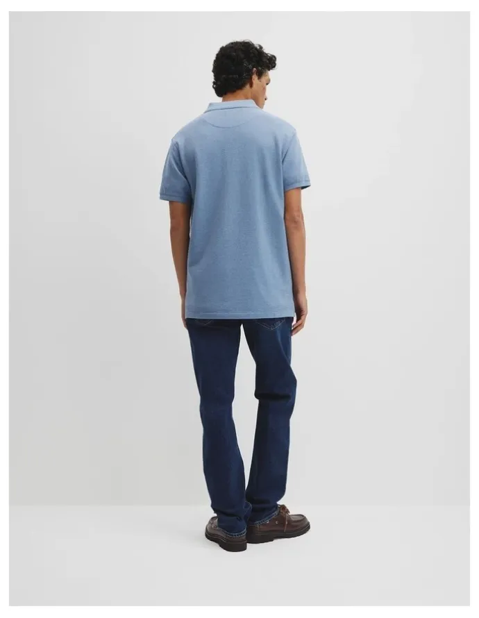 Country Road Australian Cotton Pique Polo in Steel Marle