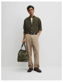 Country Road Australian Good Earth Cotton Regular Fit Oxford Shirt in Deep Khaki