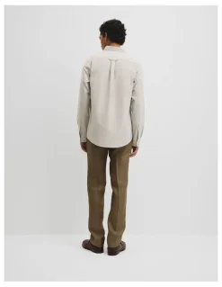 Country Road Australian Good Earth Cotton Regular Fit Oxford Shirt in Stone