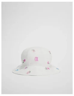 Country Road Baby Embroidered Bucket Hat in Mauve