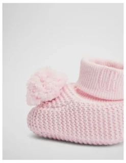 Country Road Baby Pom Bootie in Mineral Pink